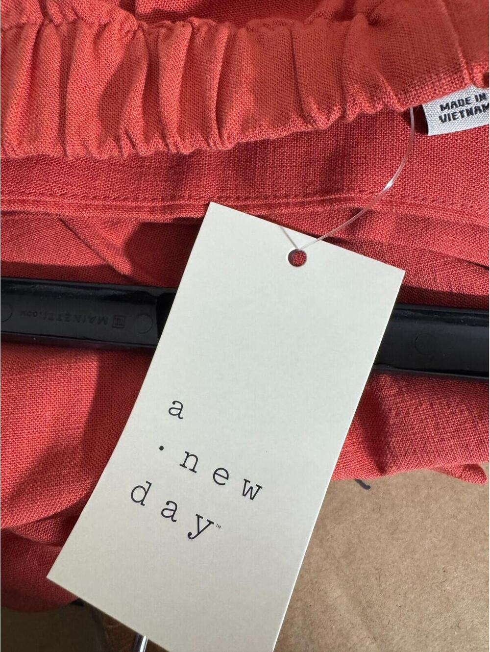 A New Day Womens Tie Mini A-Line Mid Rise Skirt Rust Size 4X NWT - Picture 6 of 6